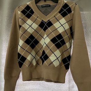 argyle tan sweater